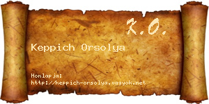Keppich Orsolya névjegykártya